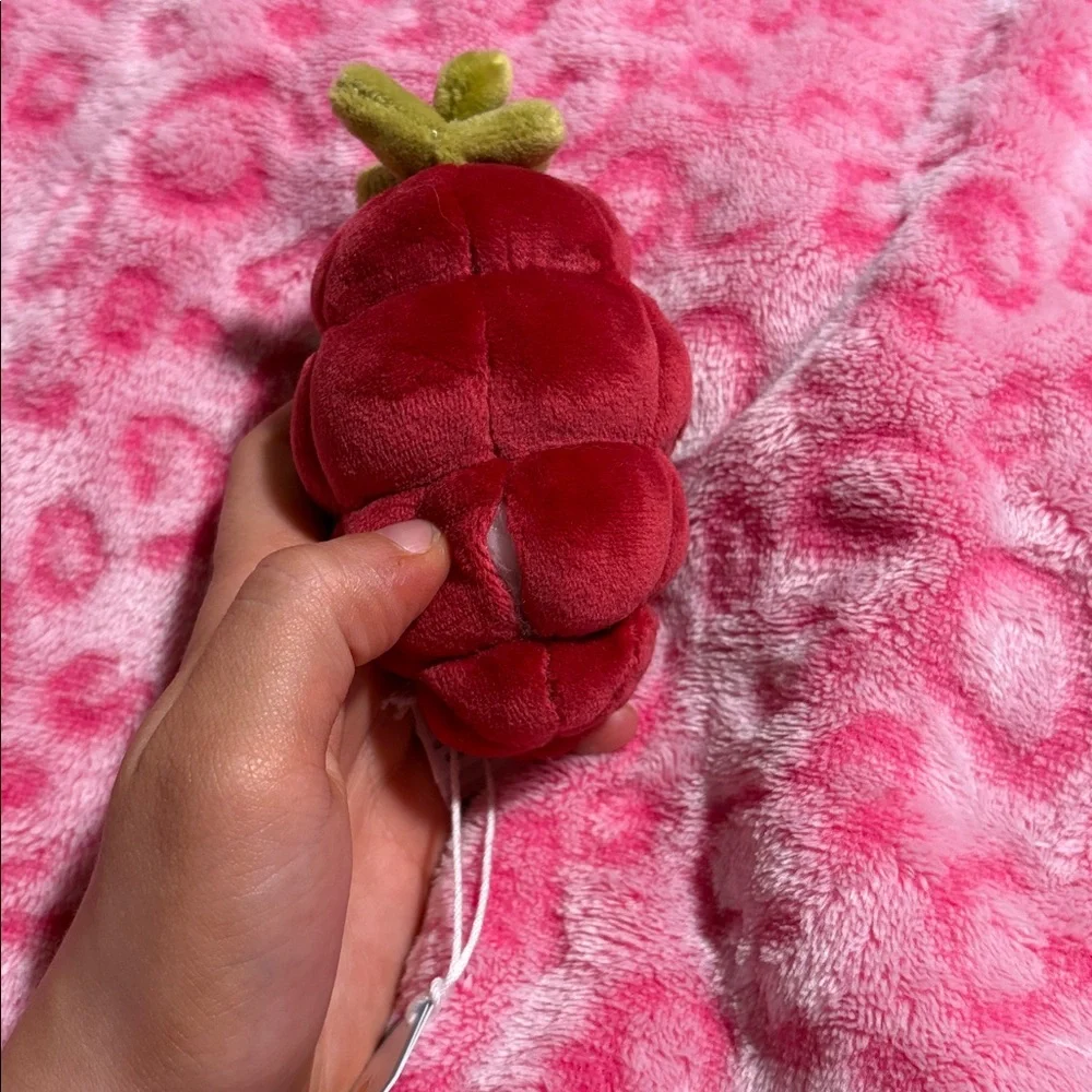 Retired Jellycat Raspberry *SMALL HOLE* - Picture 5 of 5